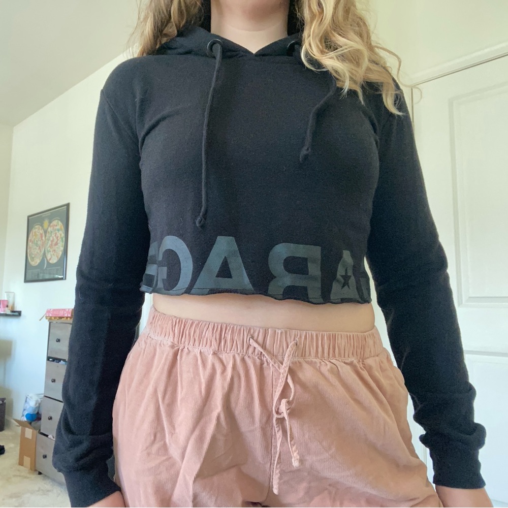 garage crop top hoodie